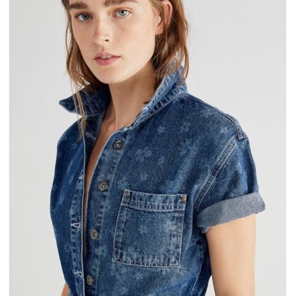 Free People Pants - Free People x The Ragged Priest Printed Boilersuit Denim Overalls XS